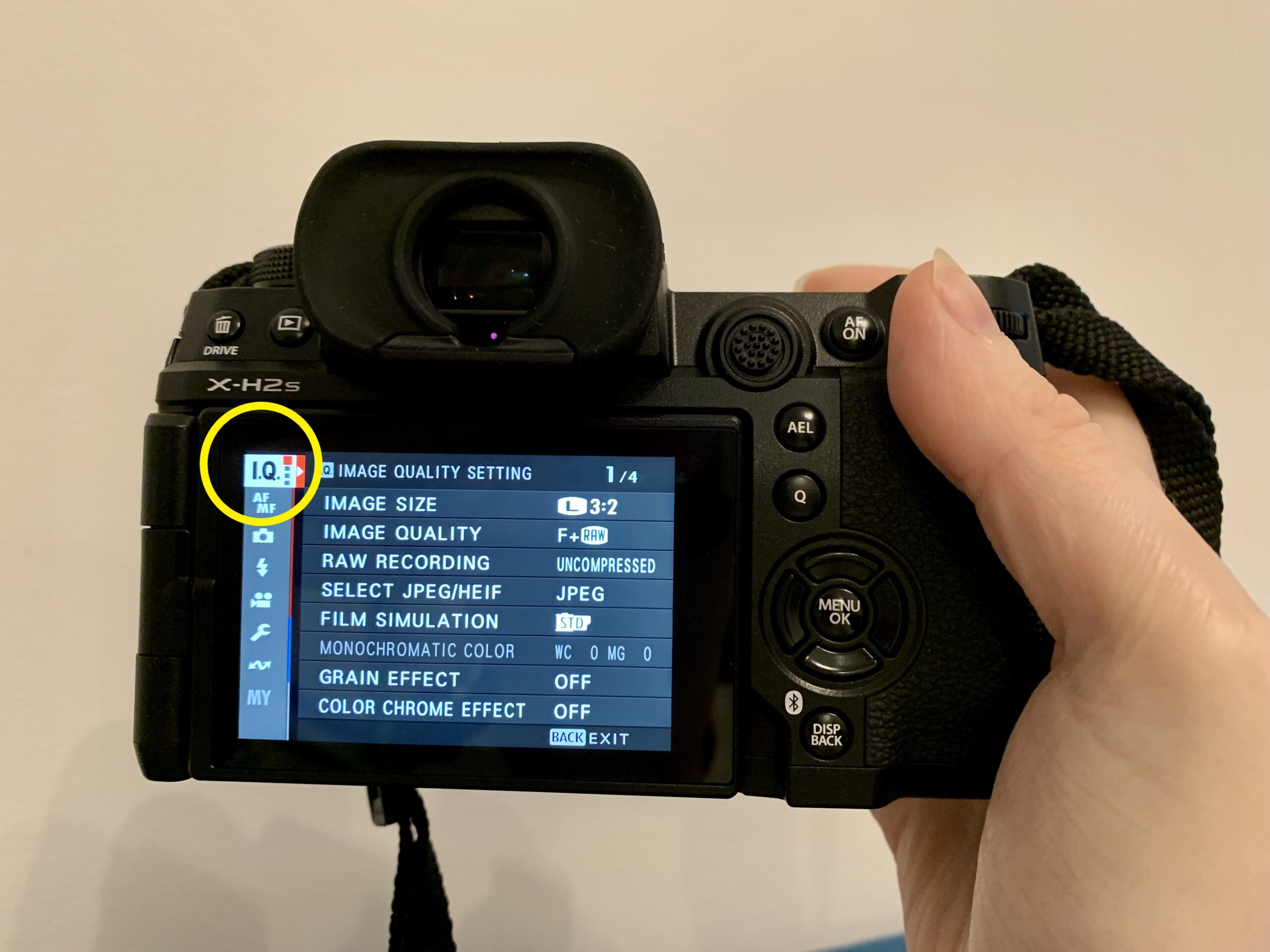 How to change film simulation on a Fujifilm camera