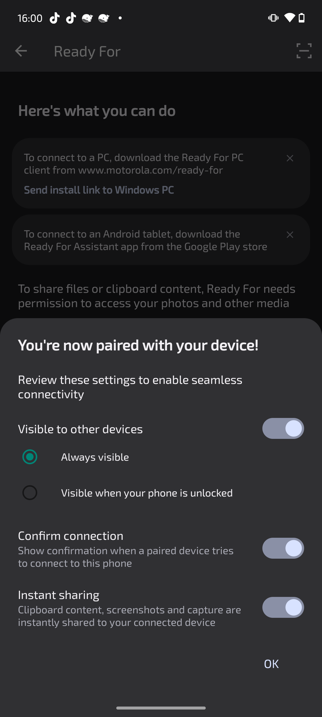 Cara menyambungkan Motorola Razr ke layar menggunakan Ready For