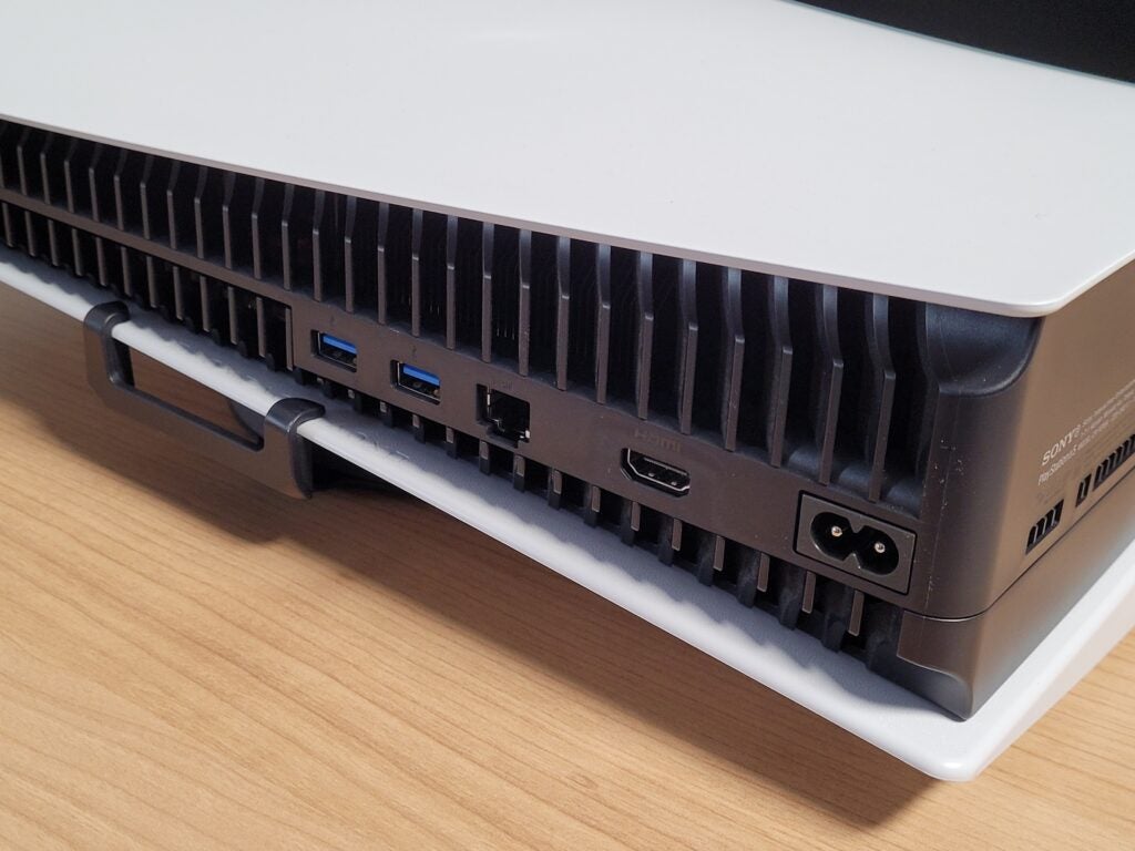 The ports on the rear of the PS5