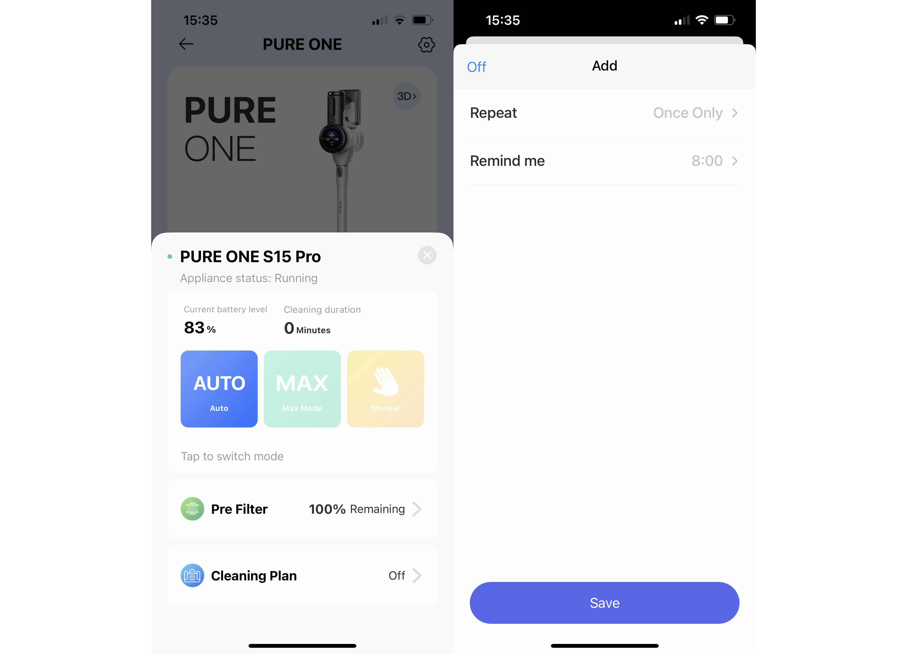 Tineco Pure One S15 Pro app