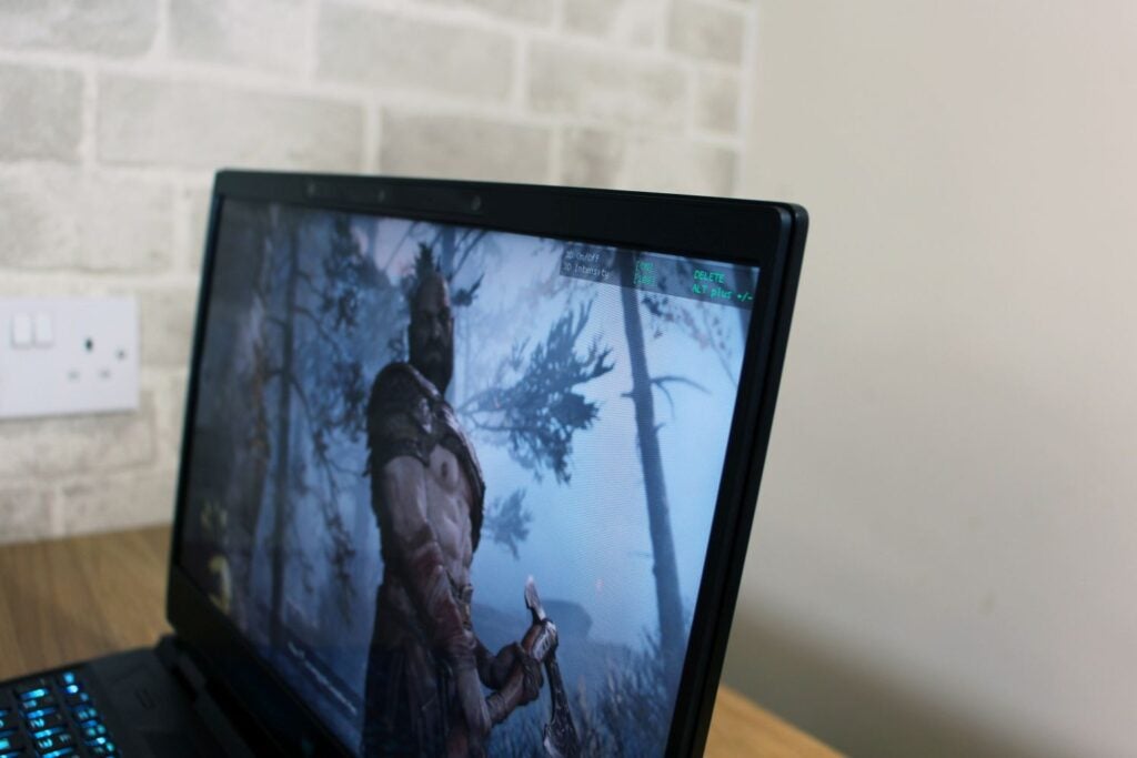 The Acer Predator Helios 300 SpatialLabs Edition screen from the side