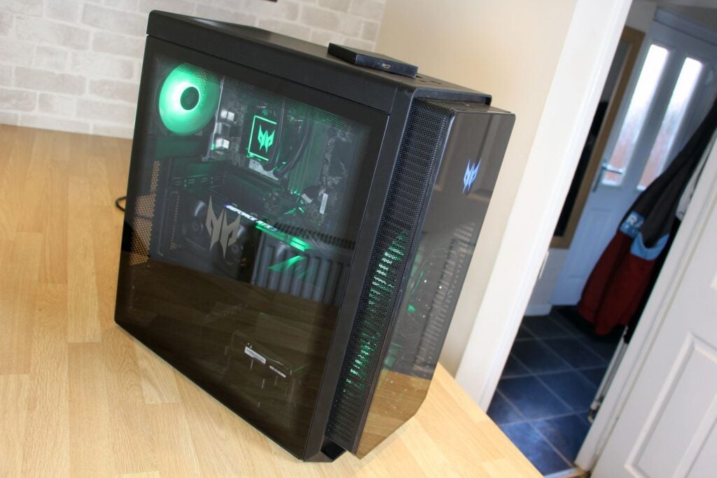 The Acer Predator Orion 7000 viewed from the side