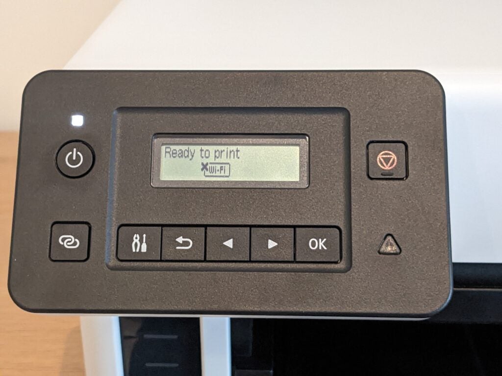 The Canon MAXIFY GX5050 printer's control panel