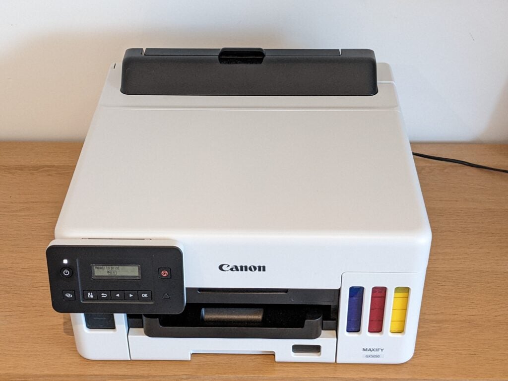 The Canon MAXIFY GX5050 printer from the front