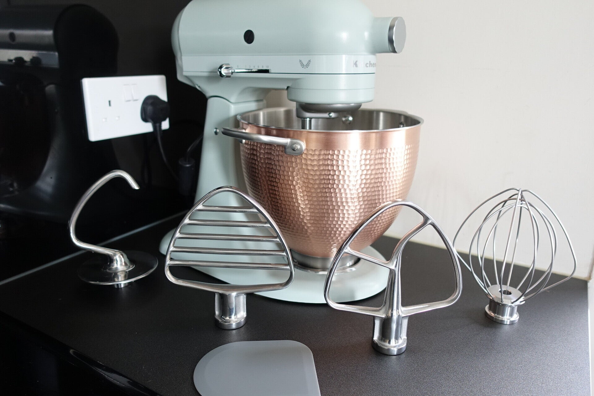 KitchenAid Design Series Blossom Stand Mixer with accessories