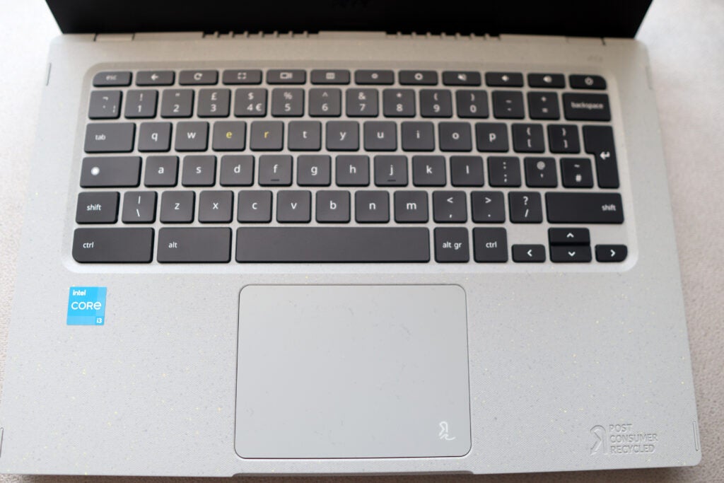 The keyboard of the Acer Chromebook Vero 514