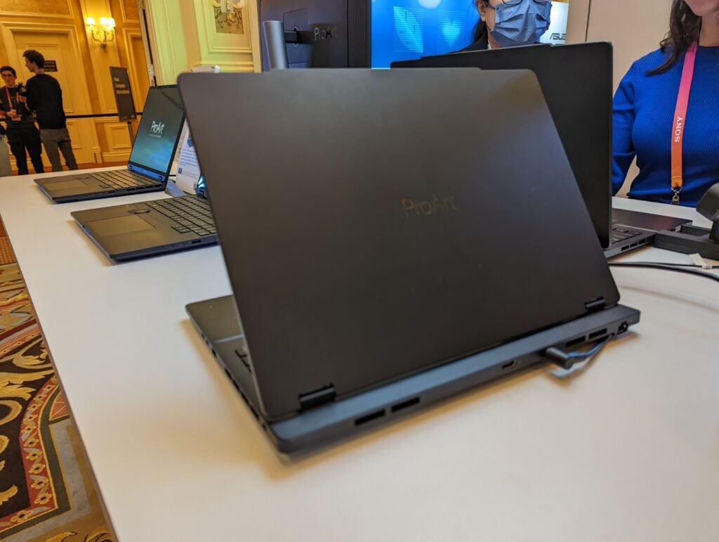 The rear of the Asus ProArt Studiobook 16 3D OLED