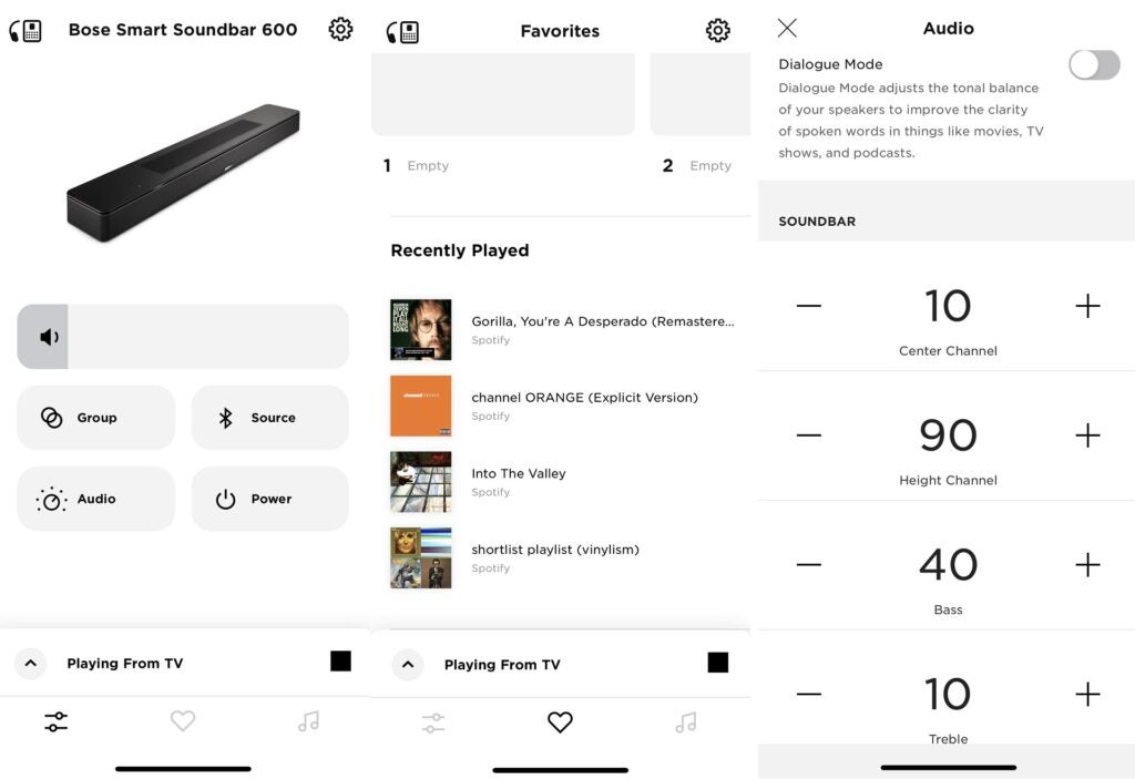 Bose Smart Soundbar 600 Music app