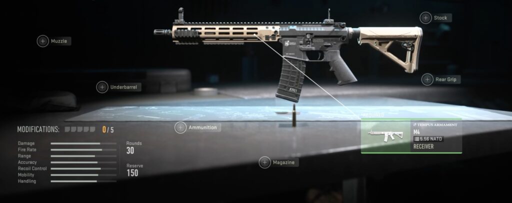 Gun selection image and mods in Call of Duty: Modern Warfare 2