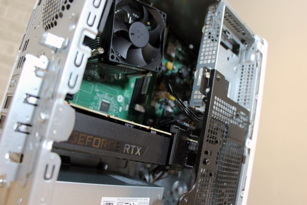 The inside of the HP gaming PC