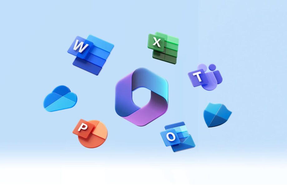 Microsoft 365 all logos in blue