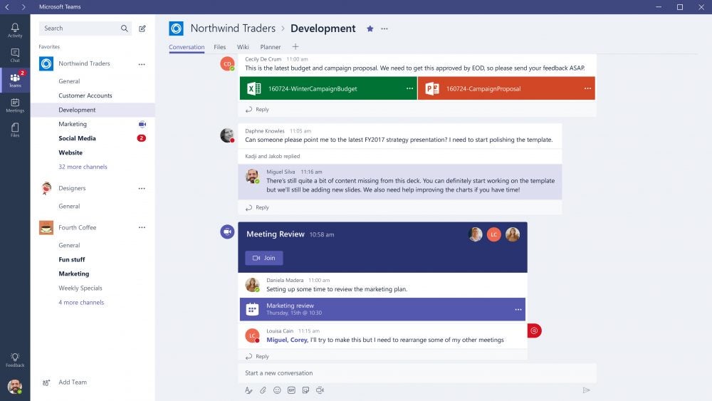 Chat features on Microsoft Teams