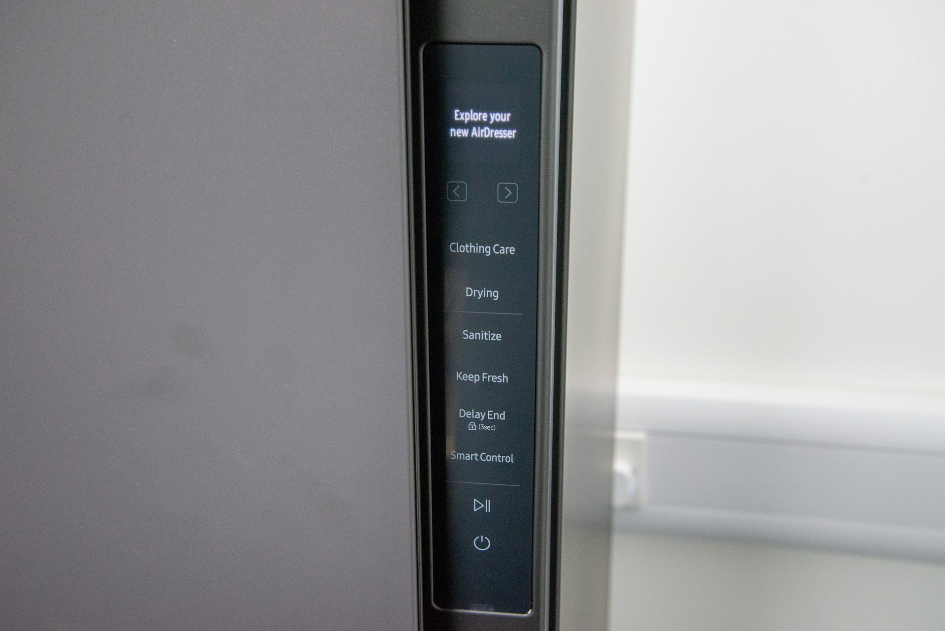 Samsung Bespoke AirDresser controls