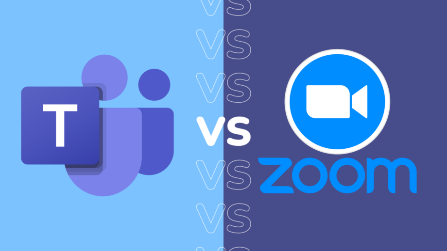 Microsoft Teams vs Zoom logos