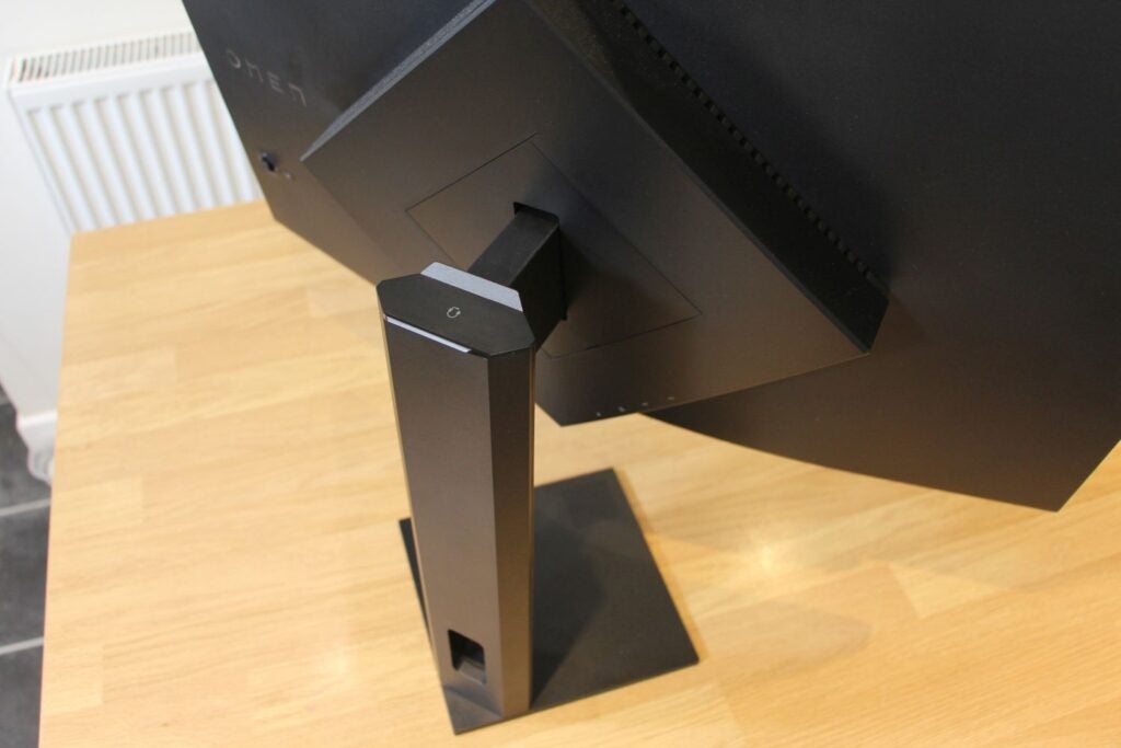 HP Omen 27c stand from the rear