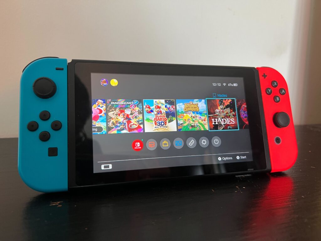 Home screen on the Nintendo Switch