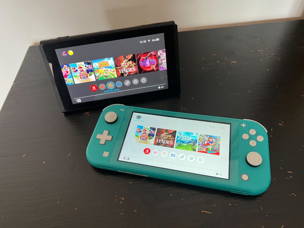 Screen selection on the Nintendo Switch and Lite
