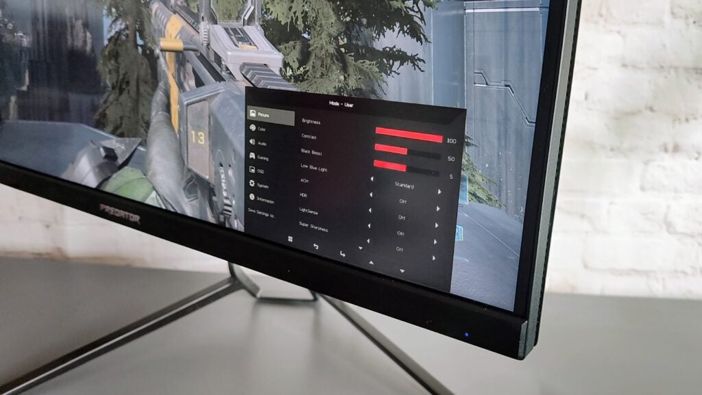 Экранное меню Acer Predator XB323QK