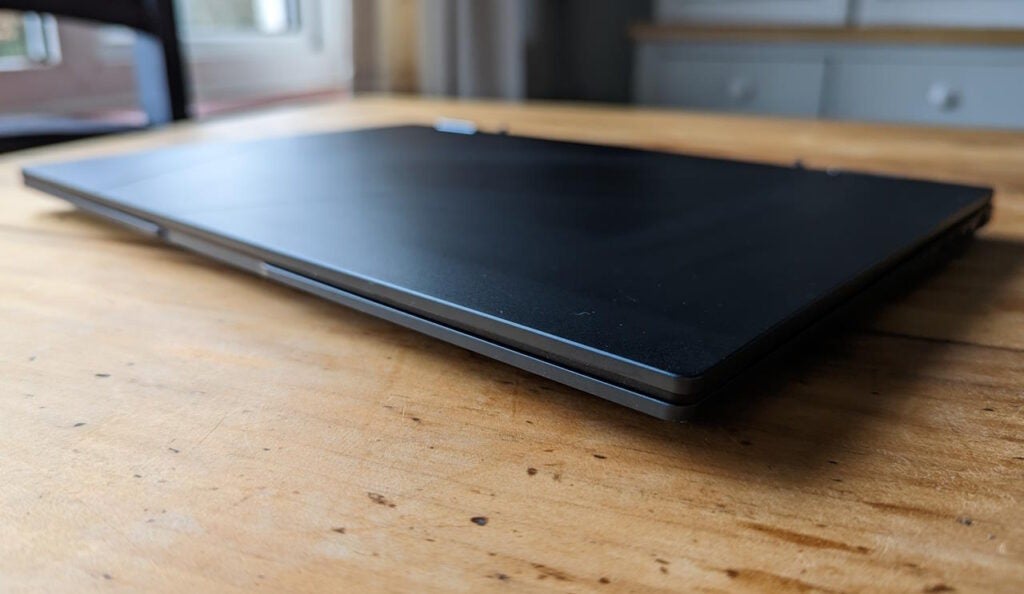 Asus Zenbook 14 Flip OLED (2023) closed on a desk