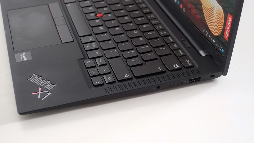 The right edge of the Lenovo ThinkPad X1 Carbon Gen 10