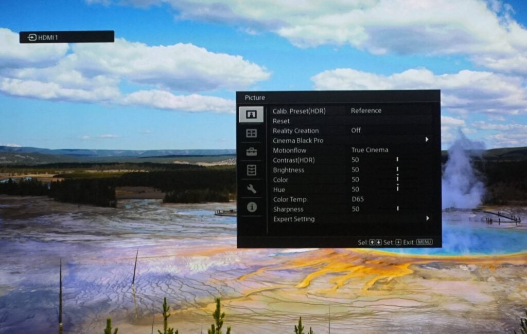 Sony menu system