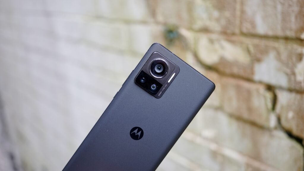 A close-up of the Motorola Edge 30 Ultra's camera