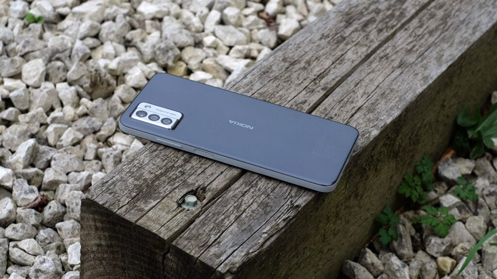 Nokia G22 on a piece of wood