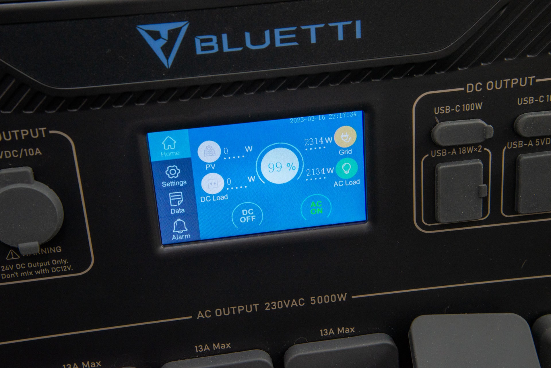 Bluetti AC500 + B300S Home Battery Backup screen