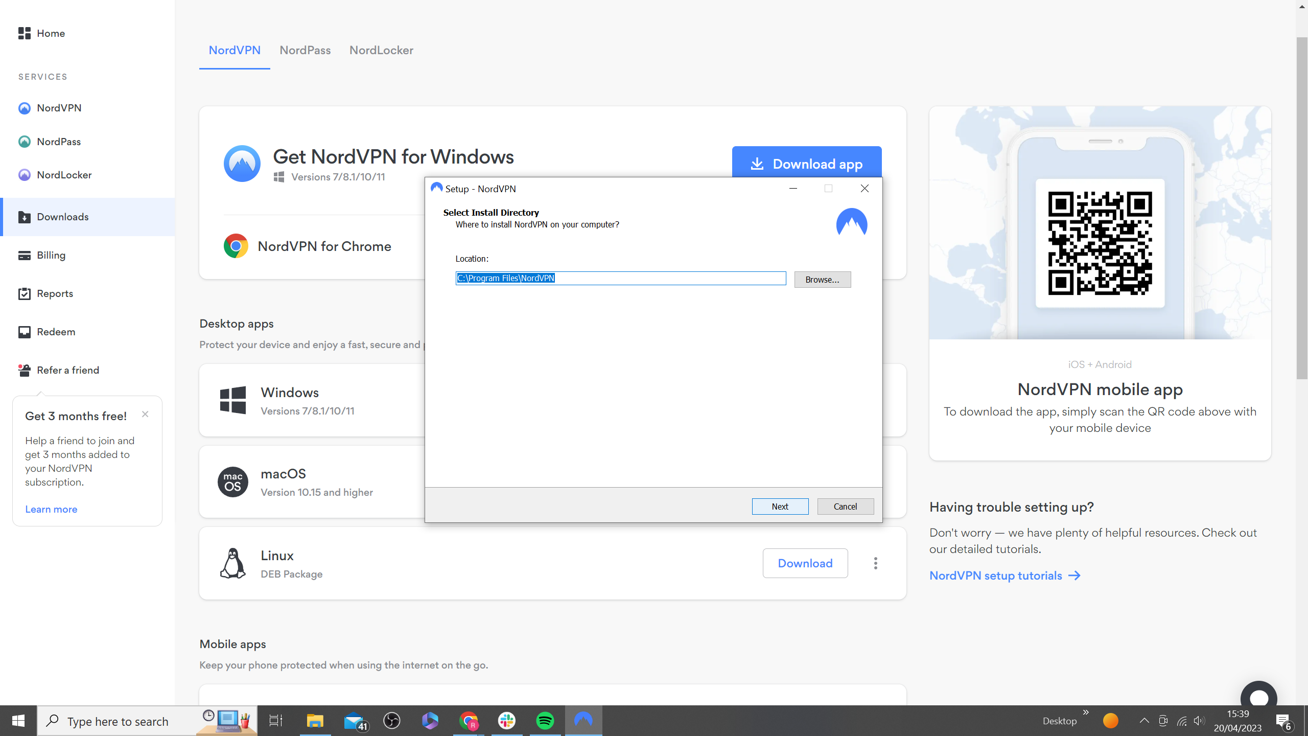 NordVPN Windows 10