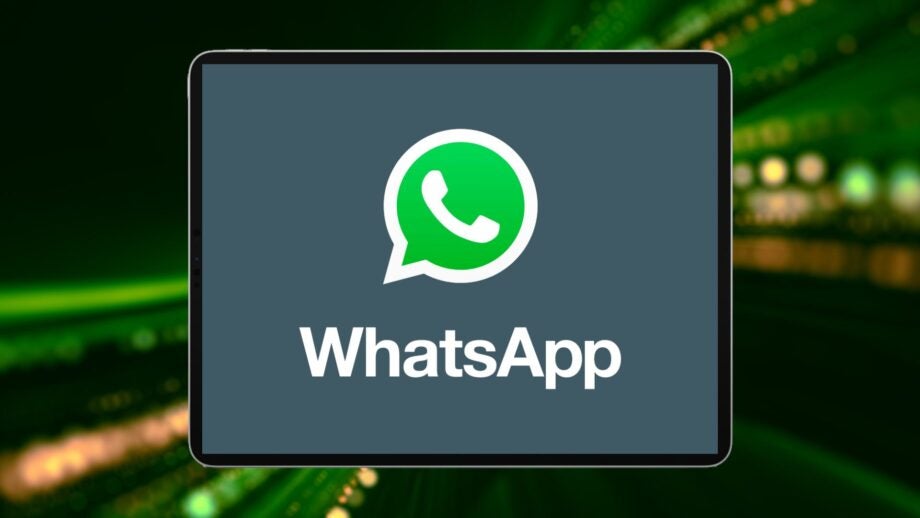 WhatsApp logo on an iPad display