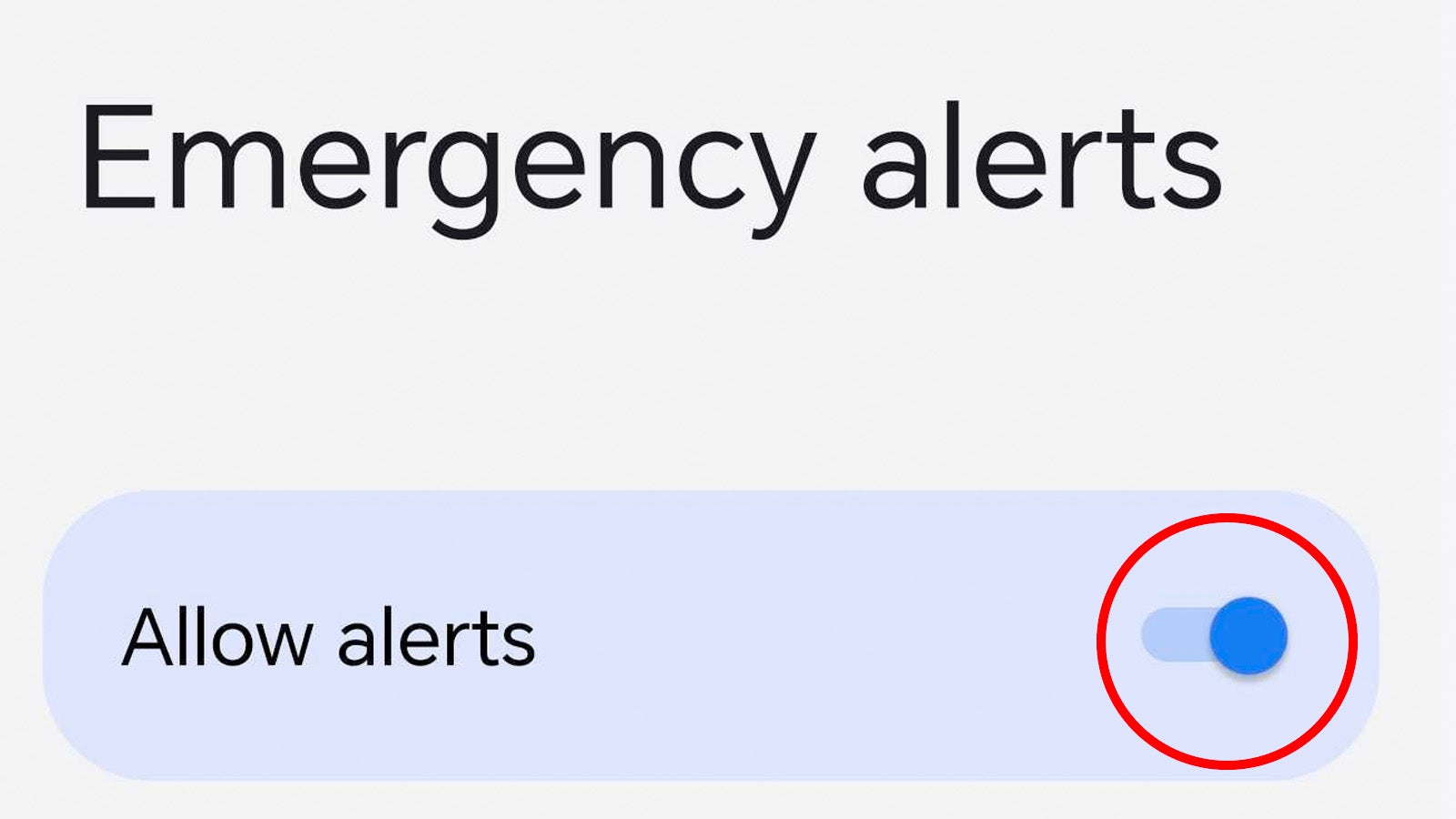 emergency alert toggle