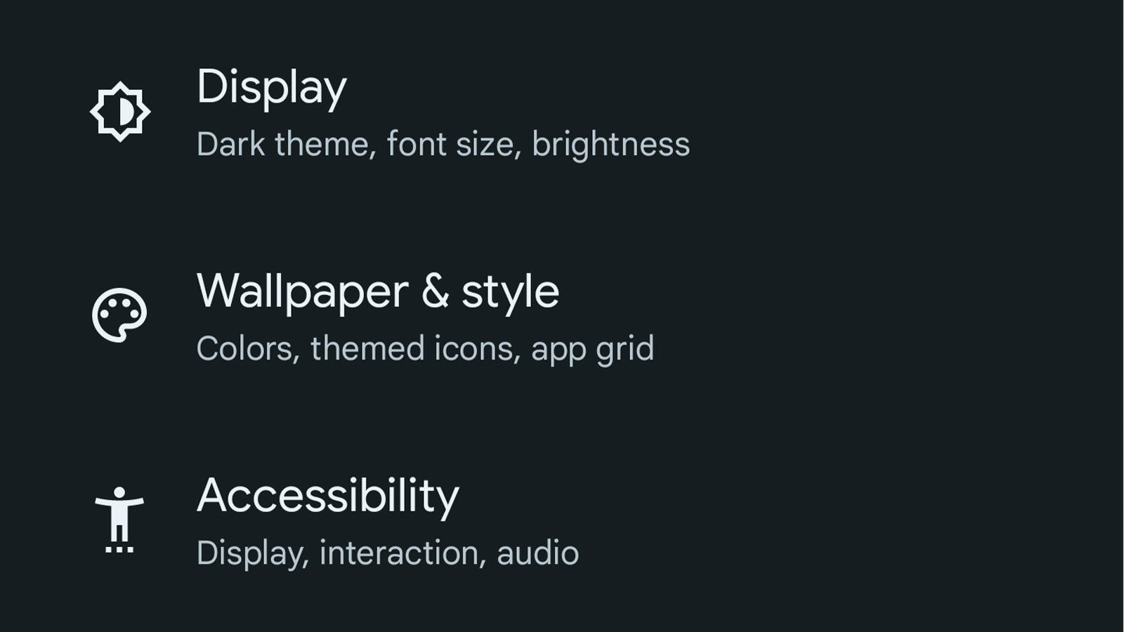 Wallpaper & Style menu in the Settings app