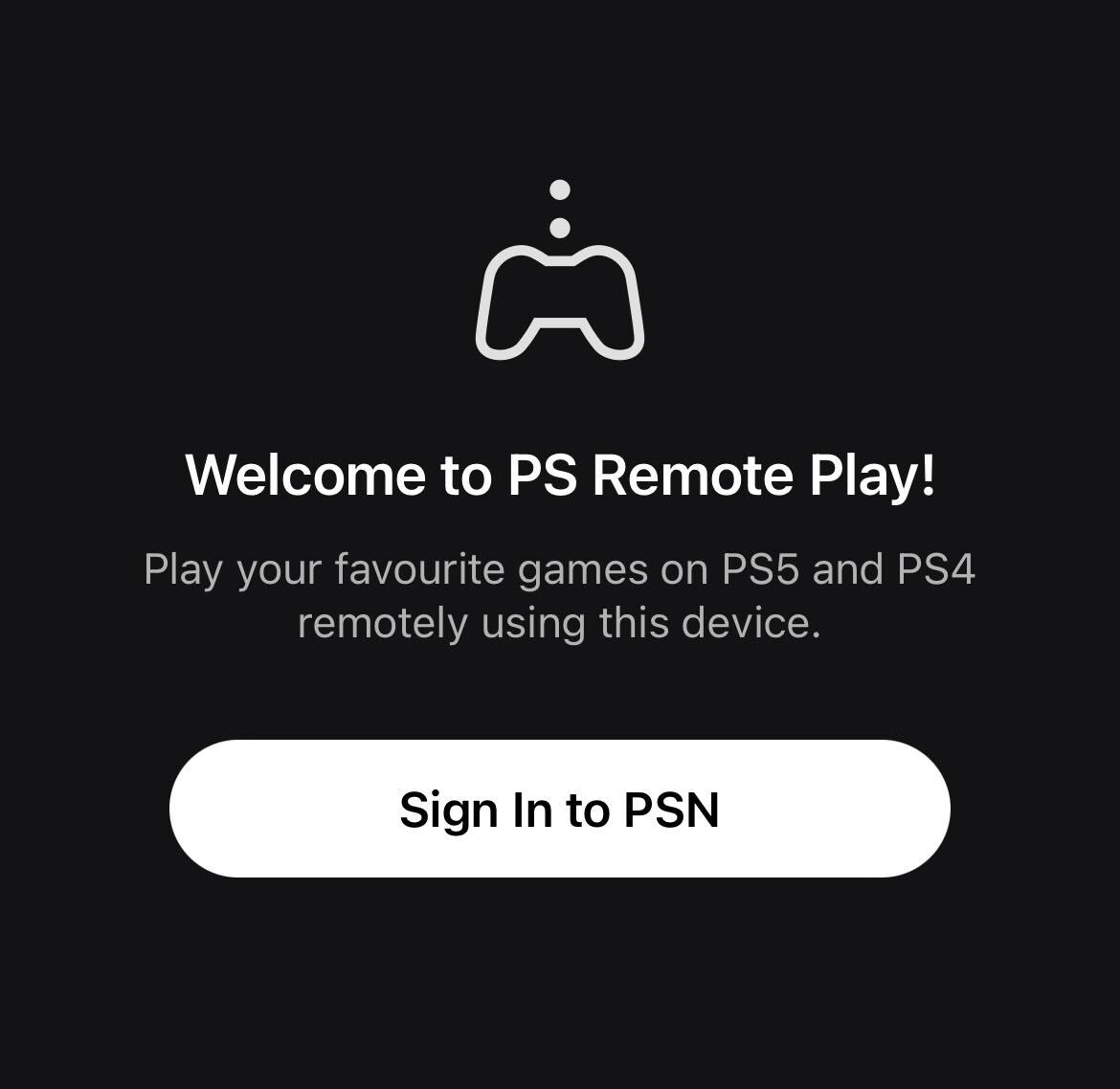 Sign into the PS5 app