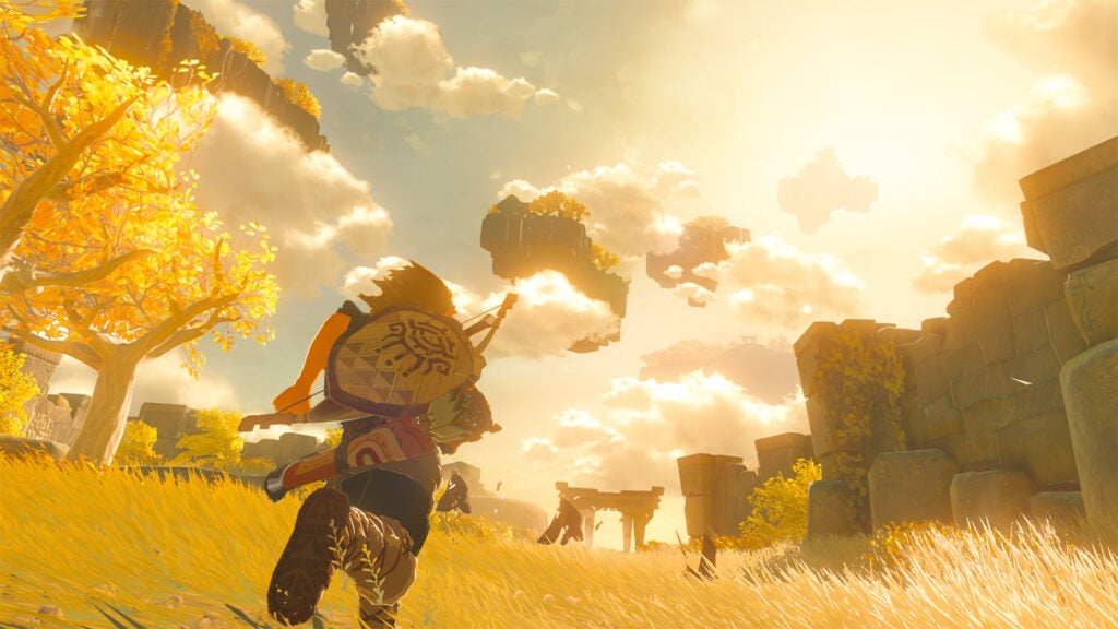 Link travelling through Hyrule in The Legend of Zelda: Tears of the Kingdom