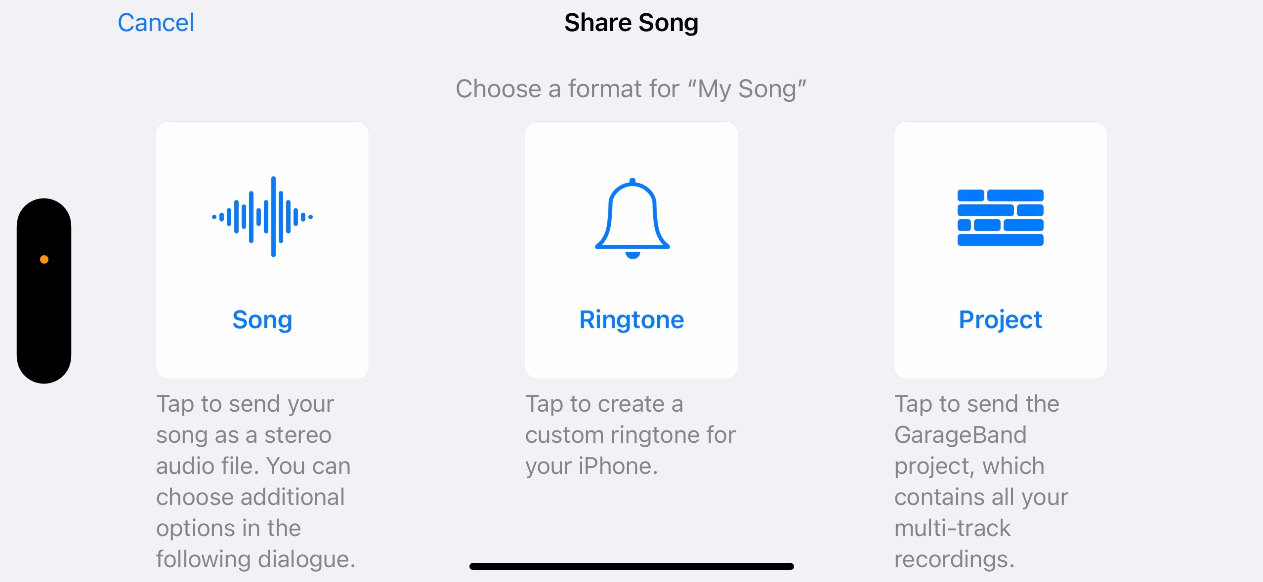 Share song as Ringtone
