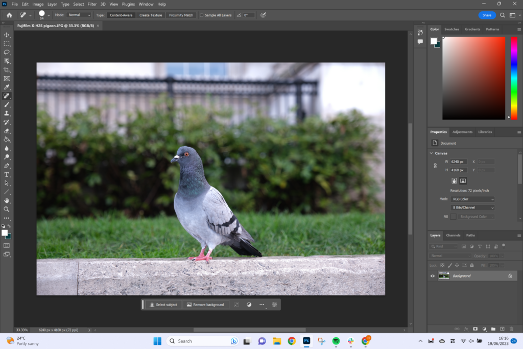 Adobe Photoshop interface