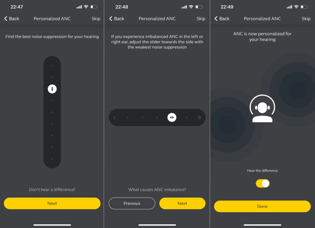 Jabra Sound+ app ANC personalisation