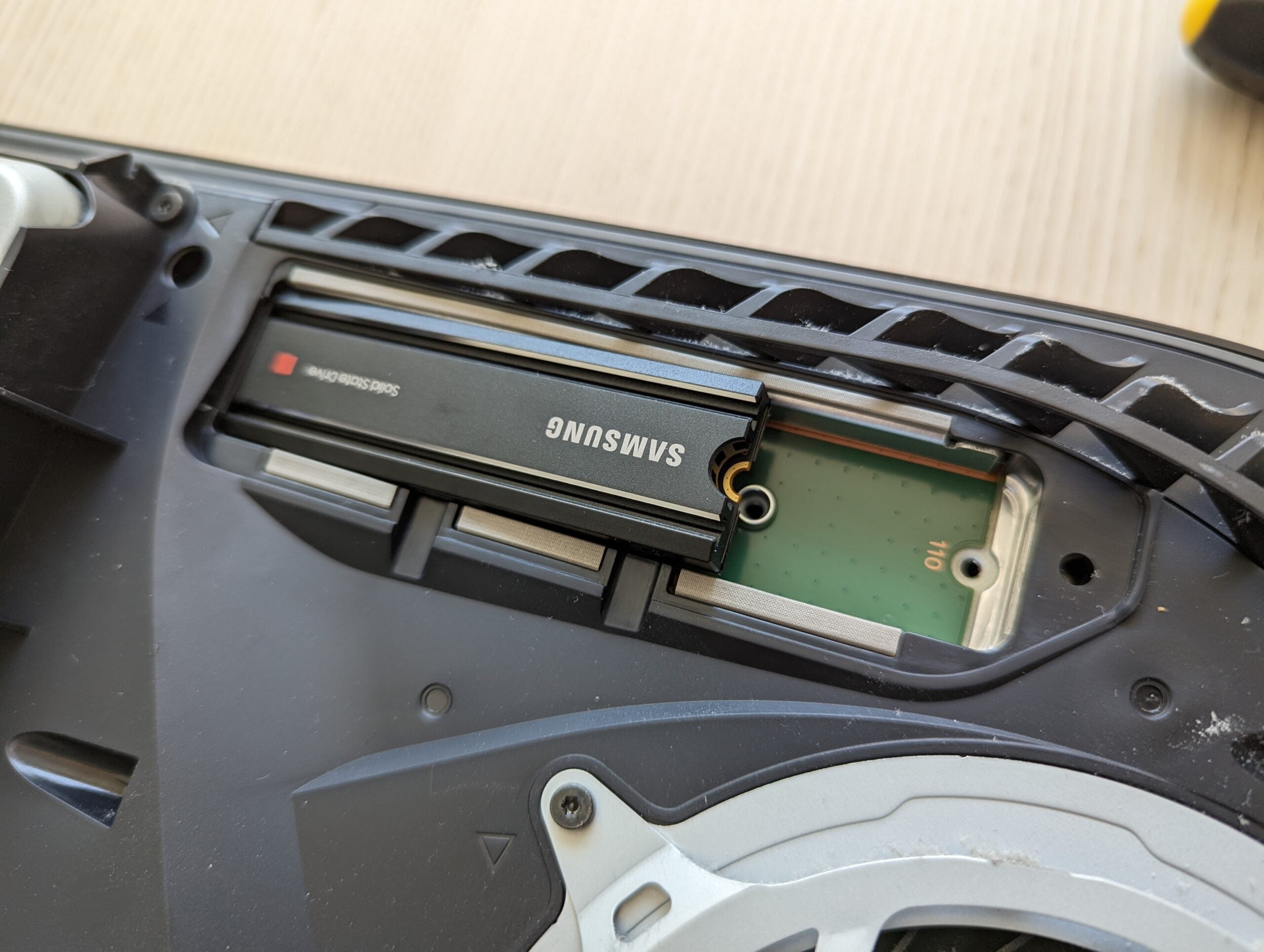 Samsung SSD slotted into PS5