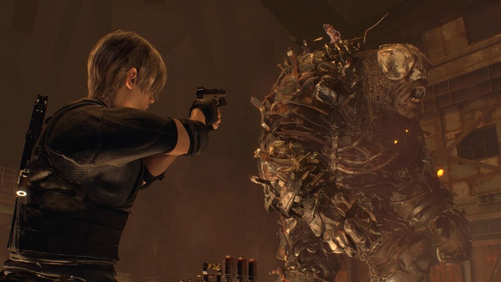 Una de las muchas batallas contra jefes de Resident Evil 4