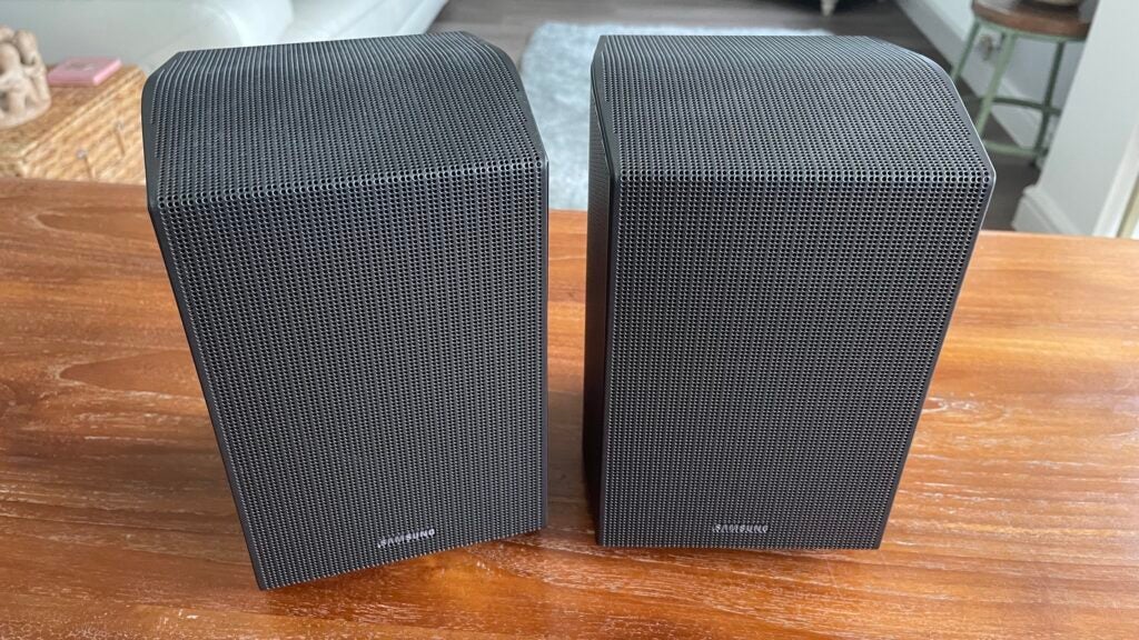 The Samsung HW-Q990C's two rear speakers. 