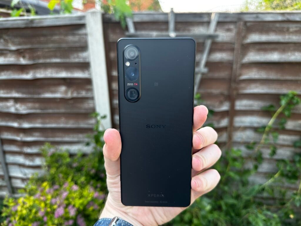 Sony Xperia 1 V in-hand showing rear camera setup
