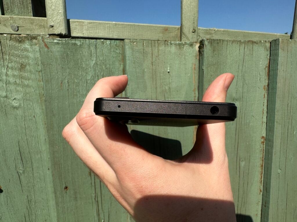 Side and headphone jack of the Sony Xperia 1 V