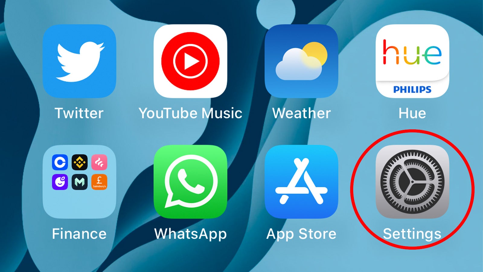 Settings app on the iOS home screen
