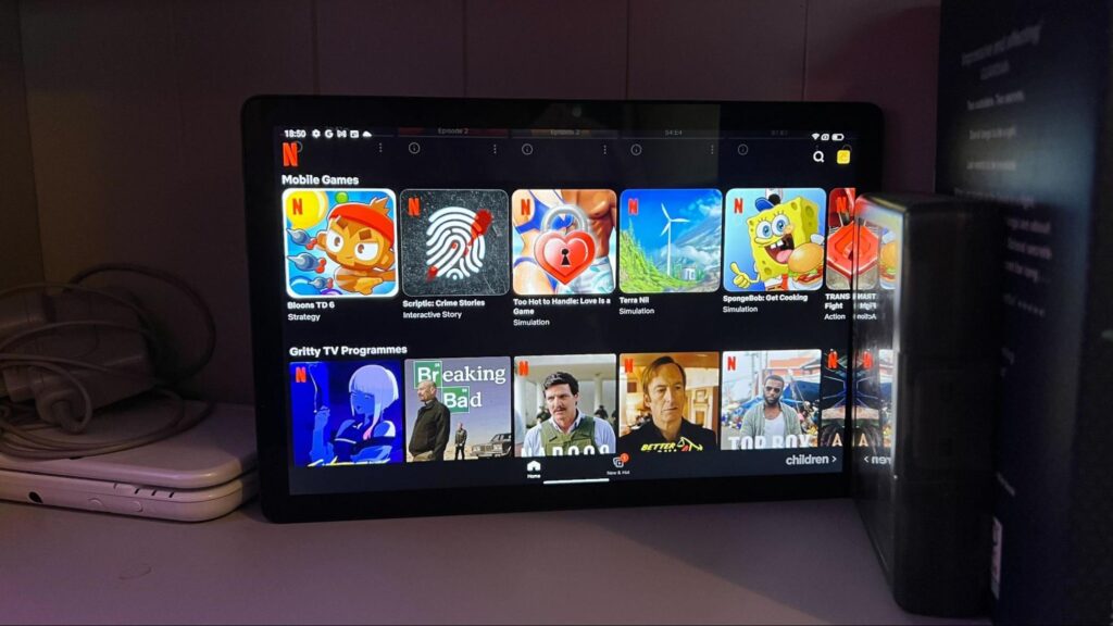 Blackview Tab 12 Pro with Netflix on-screen