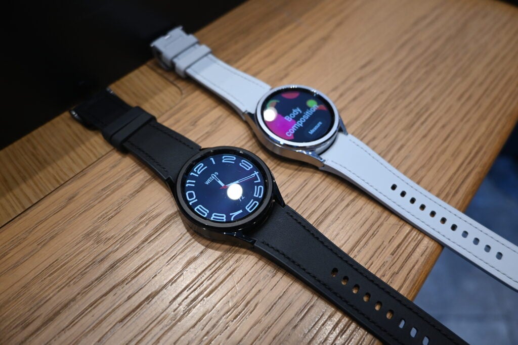 Samsung Galaxy Watch 6 Classic in two colours facedown