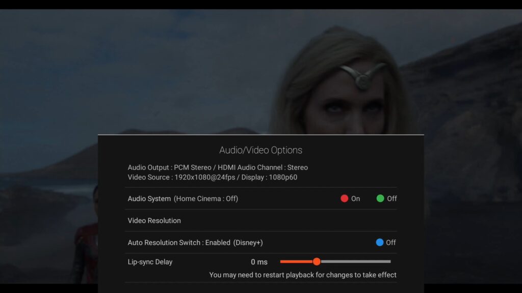Humax Aura Audio Video options