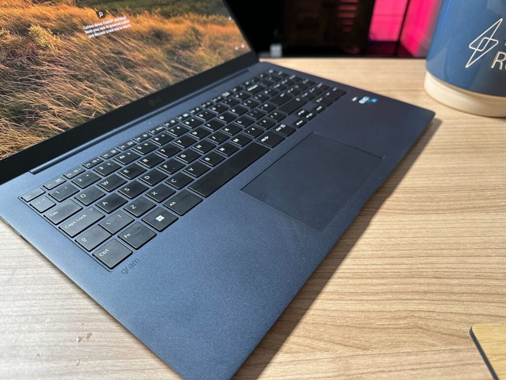 The keyboard and trackpad of the LG Gram SuperSlim