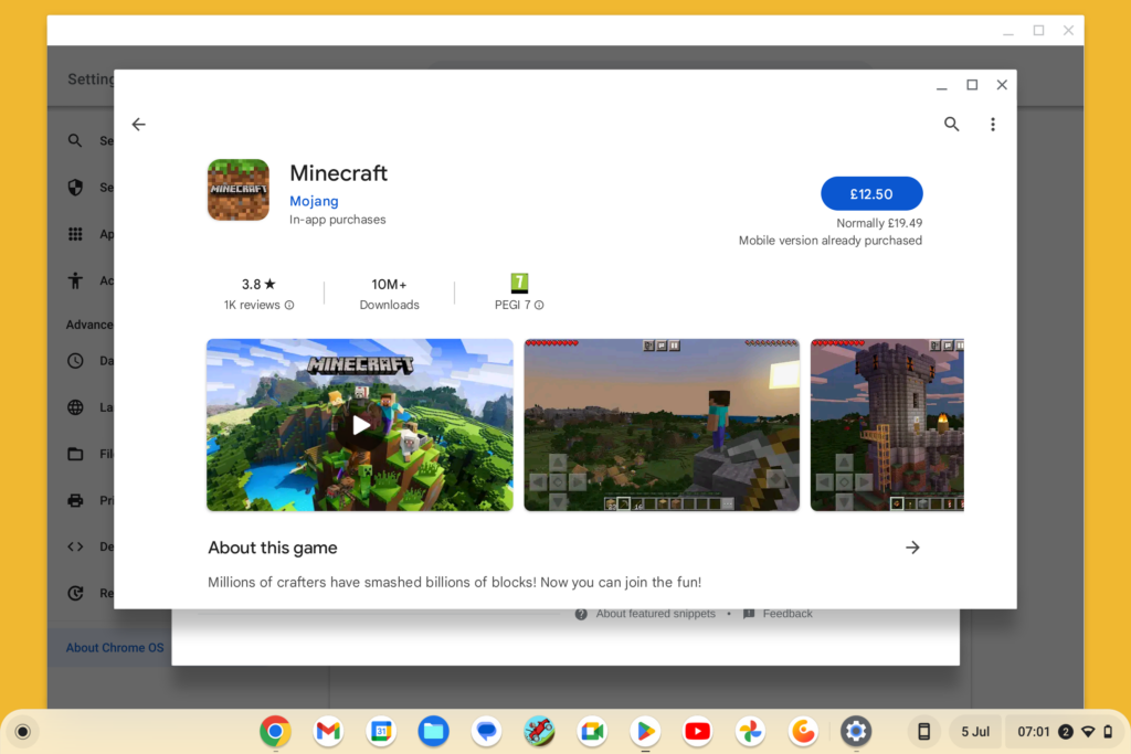 Minecraft on ChromeOS