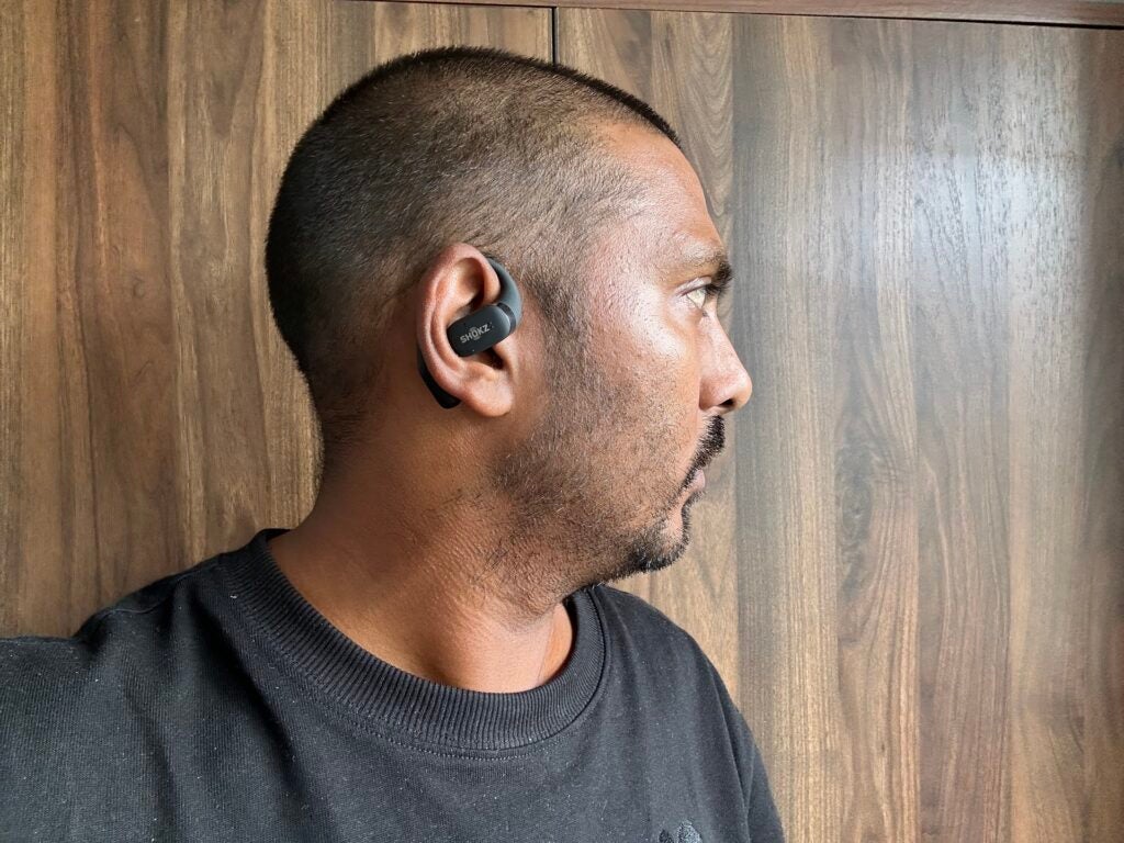 Shokz OpenFit worn by reviewer