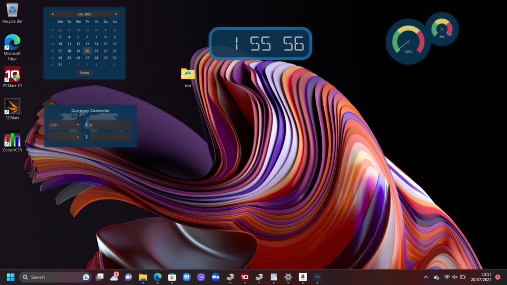 Windows 11 home screen with widgets